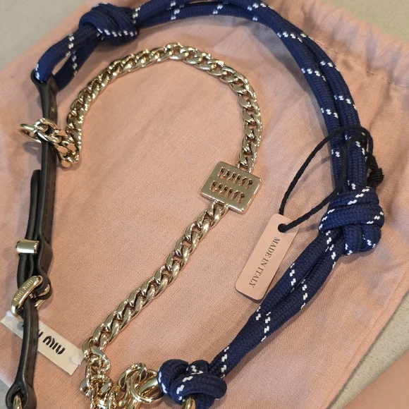 Miu miu Leather, cord and metal trick keyring - Picture 3 of 4